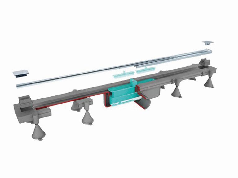 Piletta Doccia A Pavimento Con Telo Isolante.Prodotti D Orazio S P A Canalina Sumisura A Pavimento O221001